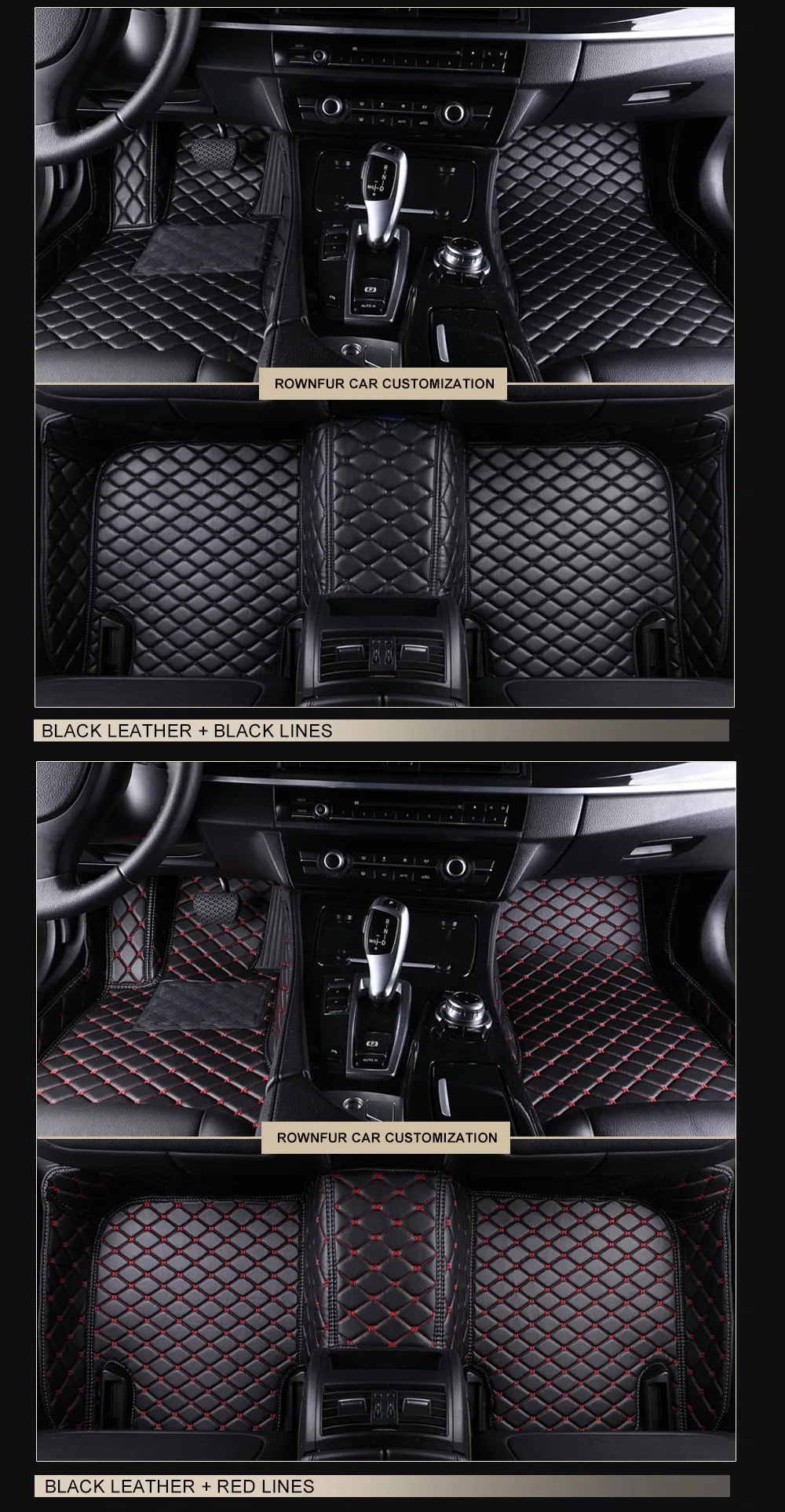 AUTOROWN 3Д Кожаные коврики в салон автомобиля для Honda(для Хонда) CR-V, II, III, IV, V, 2001- года Аксессуары в салон машины Авто коврики из эко кожи с бортами на авто Водонепроницаемые 3д экокожа для авто