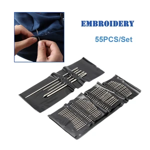 Иглы Швейные из нержавеющей стали, 55 шт.компл., серебристые