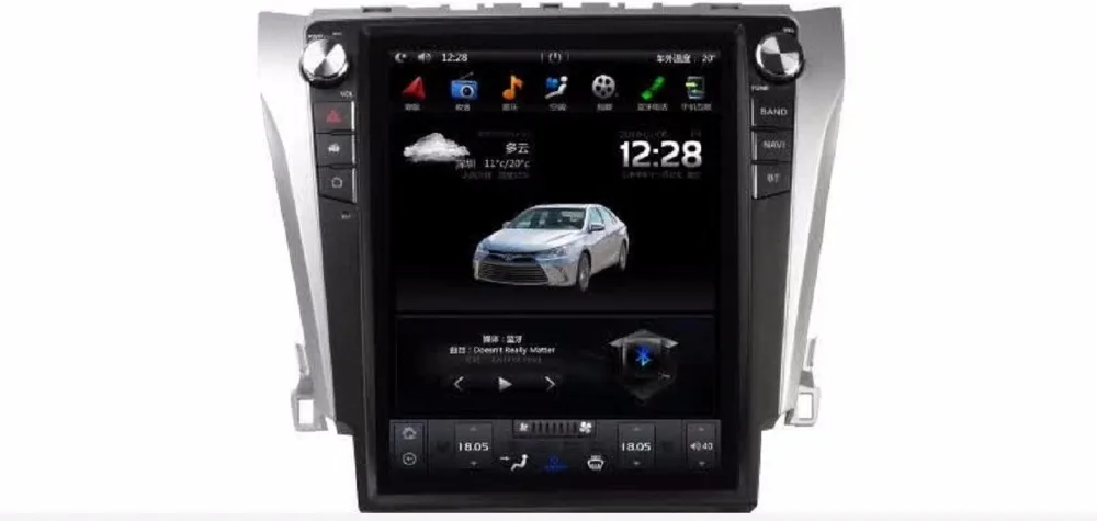 Tesla стиль 12,1 дюймов Android 6,0 Автомобильный Радио dvd-плеер для TOYOTA CAMRY Стерео gps Navi Автомобильный мультимедийный FM