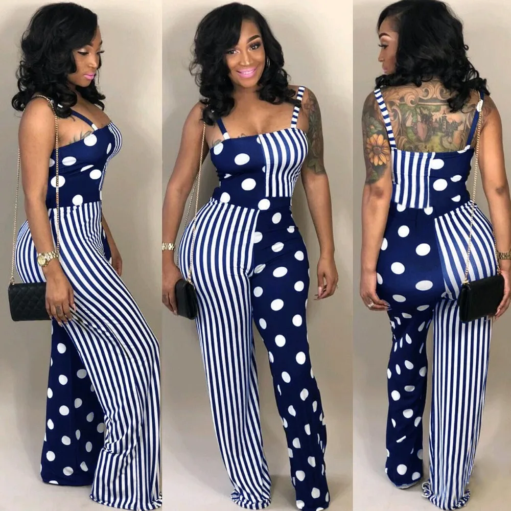 

Dot Digital Print Women Strap Jumpsuits Fashion Outfits Casual Women Jumpsuits