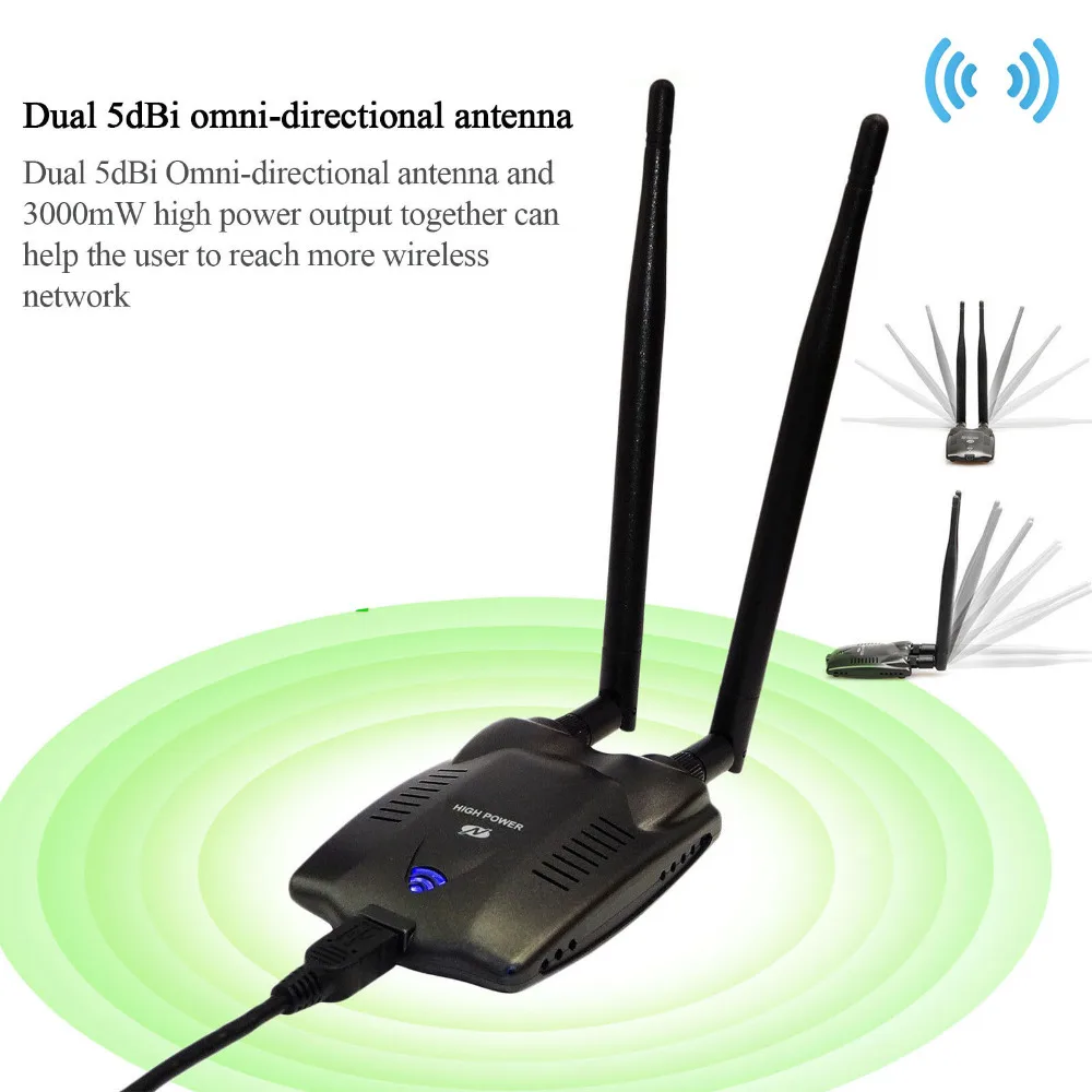2 антенны высокой мощности 6dBi USB беспроводной Wi Fi адаптер 150 Мбит/с 802 11 b/g/n|Сетевые
