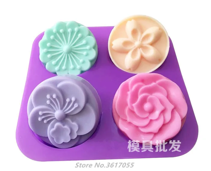 

4 вида Цветочная форма для мыла, силиконовая фотоформа, форма для помадки, форма для свечи, ремесла, подарки «сделай сам», украшение для торта