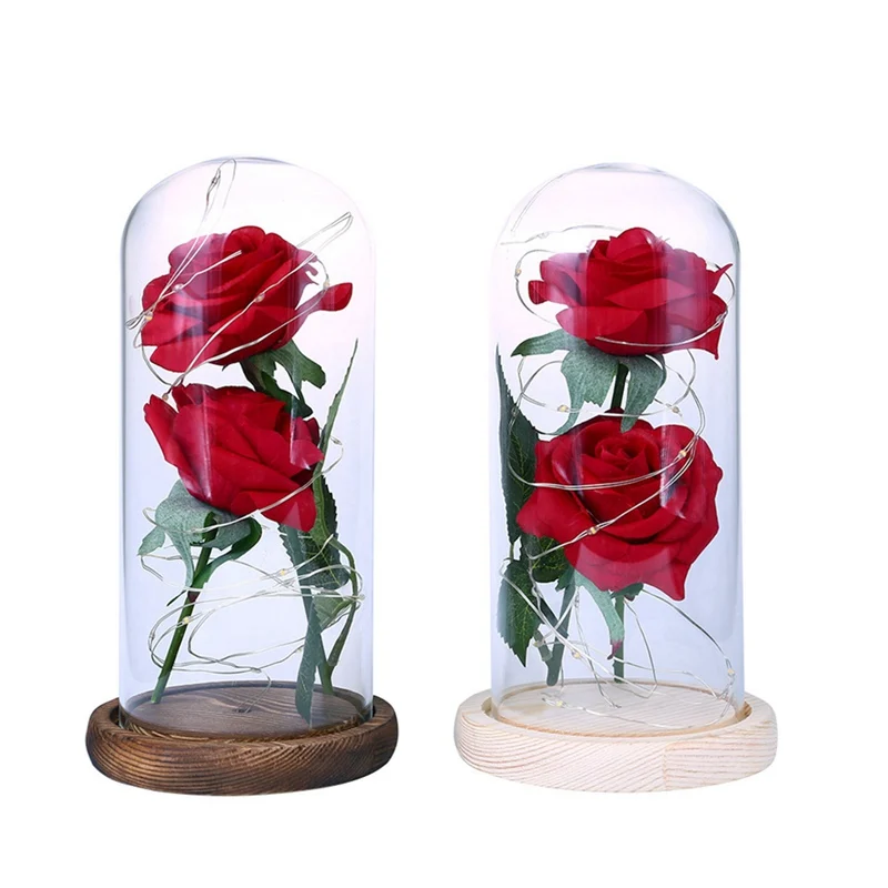 Искусственные розы цветы гирлянда в подарок девушкам так стеклянный красивый