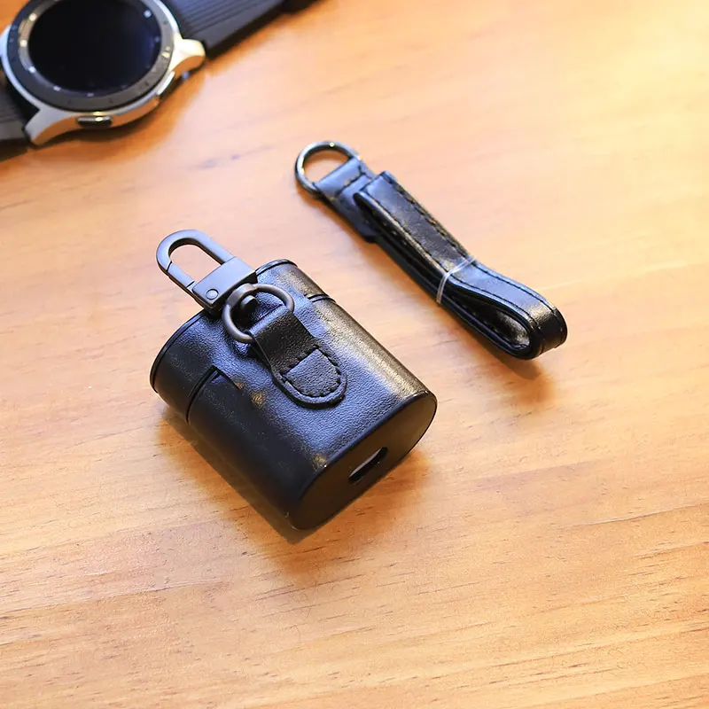 Black Роскошные кожаные чехлы для наушников для Honor FlyPods pro/huawei FreeBuds 2 pro зарядный ящик бизнес Bluetooth защитный чехол - Цвет: Black