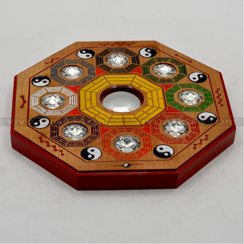 Китайское зеркало Fengshui Peach Bagua с 8 гексаграммами для украшения дома|Статуэтки и