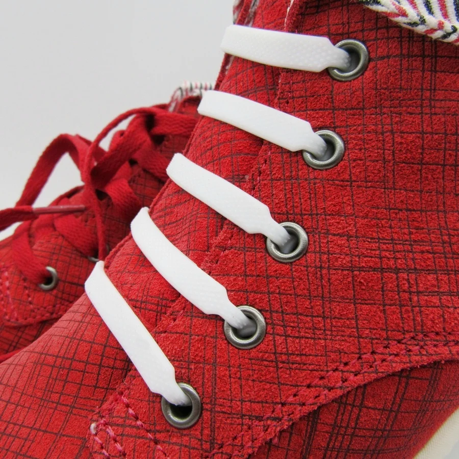 12pcs/set 2016 new creative shoelaces lock flat lazy no tie shoelace elastic silicone shoe laces all sneakers fit strap N000