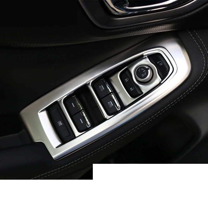 

lsrtw2017 car styling carbon fiber stainless steel car window control panel trims for subaru forester sk 2019 2020