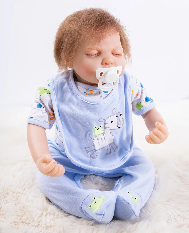 21" 53cm 100% Handmade Cute Girl doll Reborn Doll Newborn Lifelike Simulation Soft Vinyl silicone Baby Gift for Christmas on переводится на русский язык следующим образом:21 Дюйм 53 см 100% Ручной работы Милый девочка кукла Перерожденная кукла Новоро