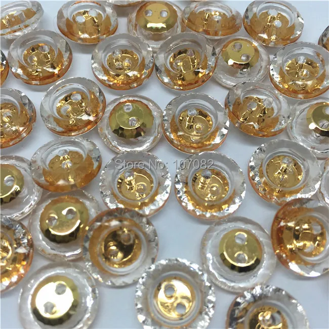 100 шт. круглые пуговицы с металлическим золотом 13 мм | Дом и сад