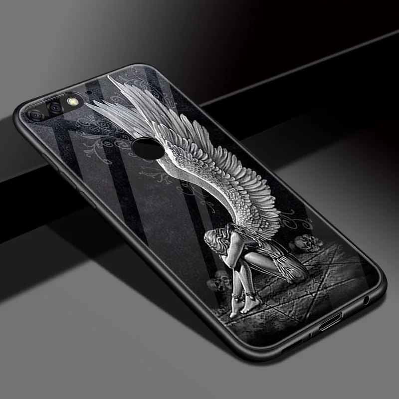 BLK-16 DIY фото настроить чехол для телефона Coque huawei Y9 закаленное стекло крышка для huawei y9 p20 pro honor 10 lite honor 8x max - Цвет: BLK-16