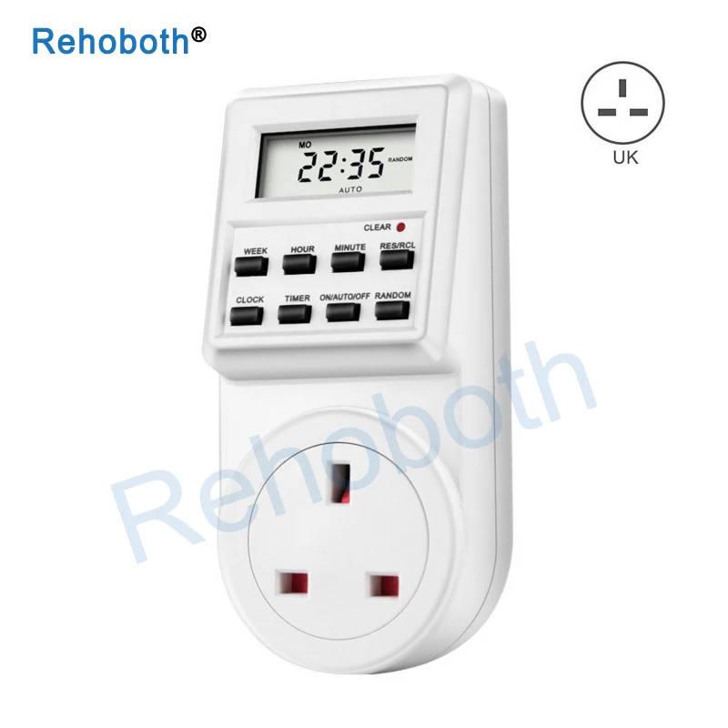 UK AC230V ЕС Великобритания США FR BR Plug цифровой Еженедельный Программируемый Электрический настенный разъем питания таймер розетка время на выходе часы 220 В 110 В переменного тока - Цвет: UK AC230V