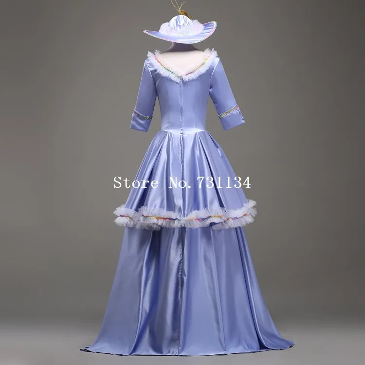 Новое поступление Голубое Бальное Платье в стиле рококо барокко Мари Антуанетта