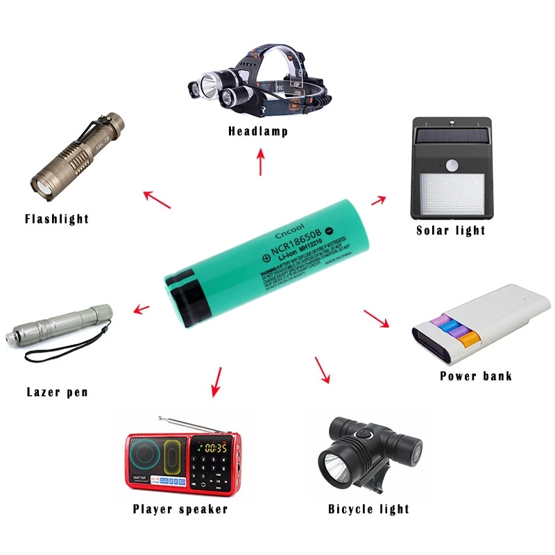 Cncool 1/2/4/8/10/15/20 шт. 3 7 V NCR 18650B 2000 мА/ч Перезаряжаемые батареи для 18650