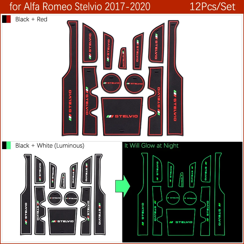 Противоскользящие резиновые коврики для ворот чашек Alfa Romeo Stelvio 2017 2018 2019 Q NRING Q4