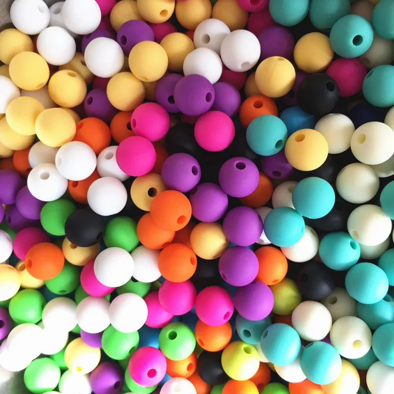1000 шт Силиконовые beads10 мм Круглый кремнезем бисер смешанный цвет BPA бесплатно