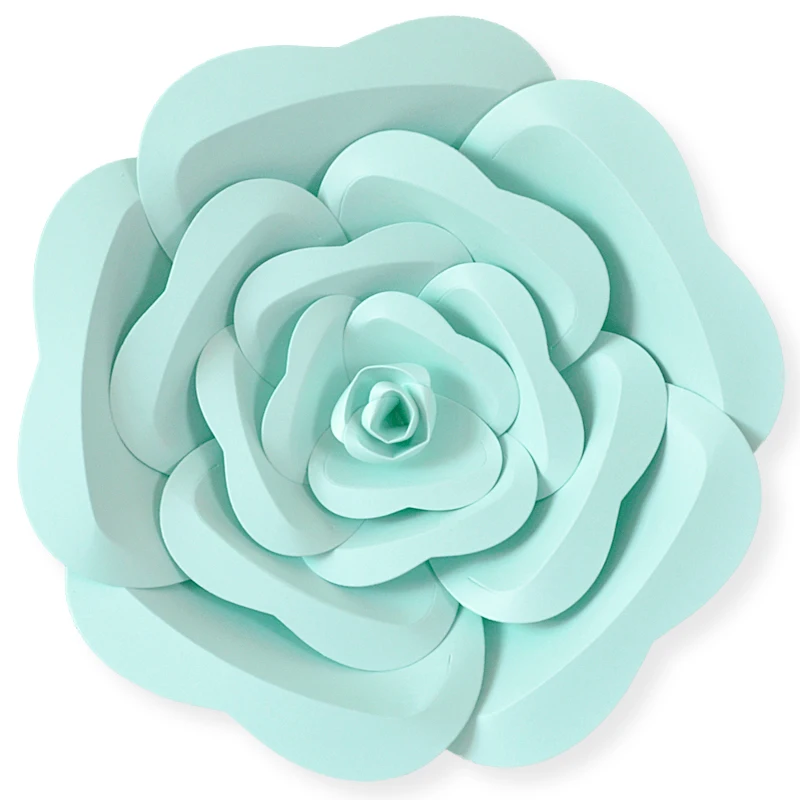 light blue Поделки, наполовину изготовленные гигантские бумажные цветы, большие искусственные розы, цветы для дома, свадебной вечеринки, Декорации для стен, реквизит для фотосъемки - Цвет: light blue