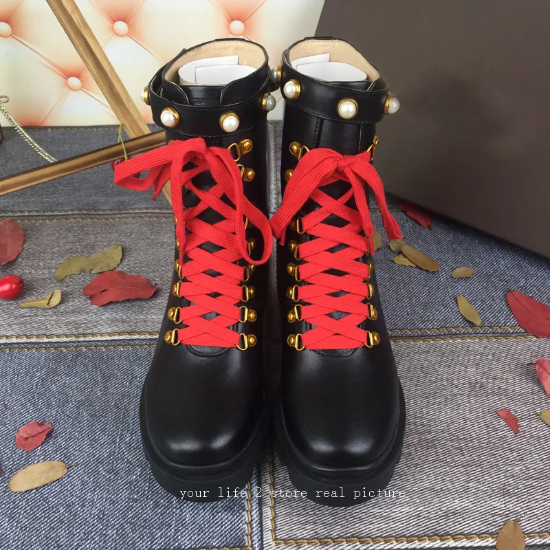Зимние женские ботинки в байкерском стиле на платформе и высоком каблуке; Botas Mujer; перламутровые зимние ботинки на натуральном меху с перекрестной шнуровкой; женские ботильоны