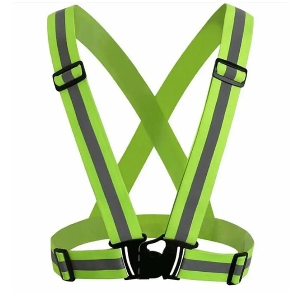 NEW Adjustable Reflective Night Running Riding Safety Vest Strap Cleaner Jacket Gear | Спорт и развлечения