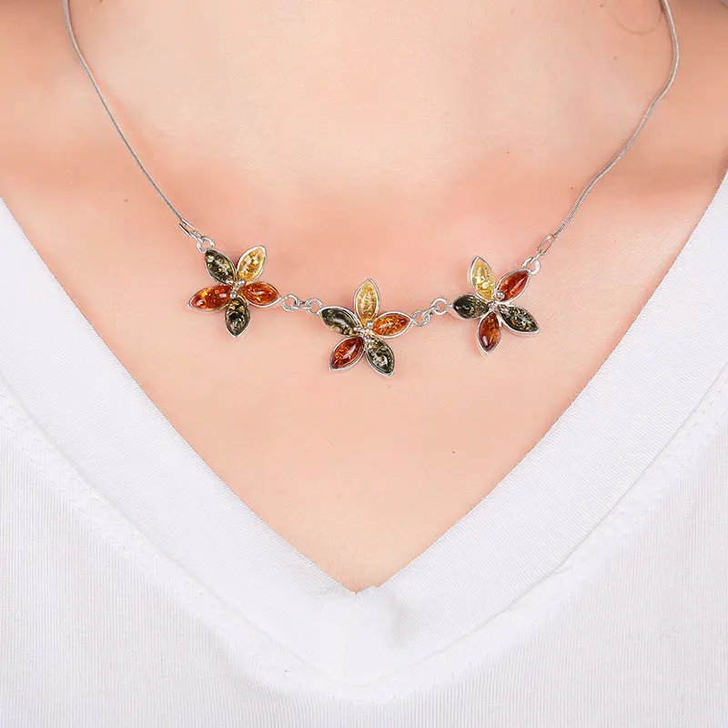 Пчелиный воск Подвески Женский amber цепи застежка цепочки S925 серебро