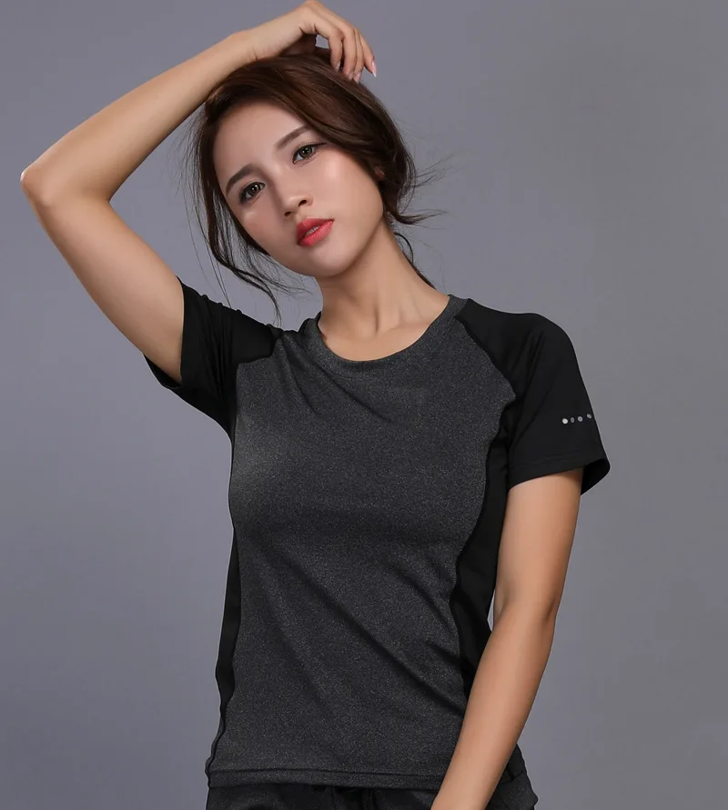 Hot Sale Yoga Top Gym Compression Women Sport T-shirts Dry Quick Running Short Sleeve Fitness Women's Clothes Tees Tops | Спорт и