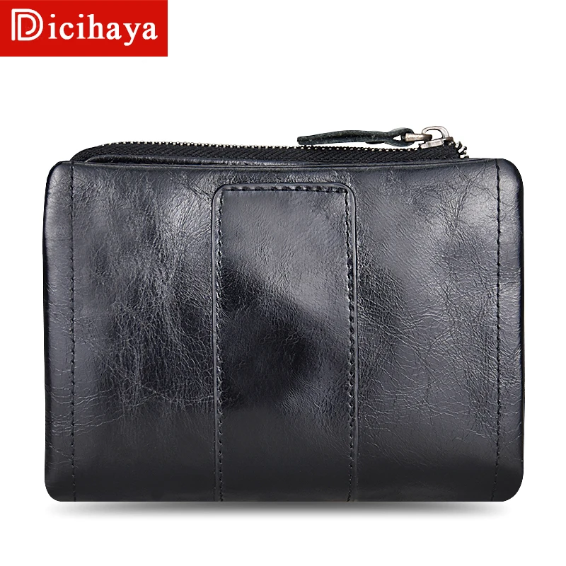 DICIHAYA RFID защита от кражи, сумка для монет на молнии, мужские кошельки из натуральной кожи, дизайнерский мужской кошелек известного бренда, мужские кошельки для денег, кошельки