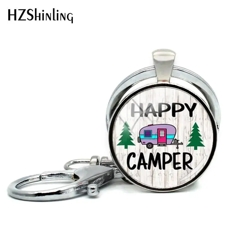Брелок Happy Camper для путешествий автомобильный брелок стеклянный купол ручная