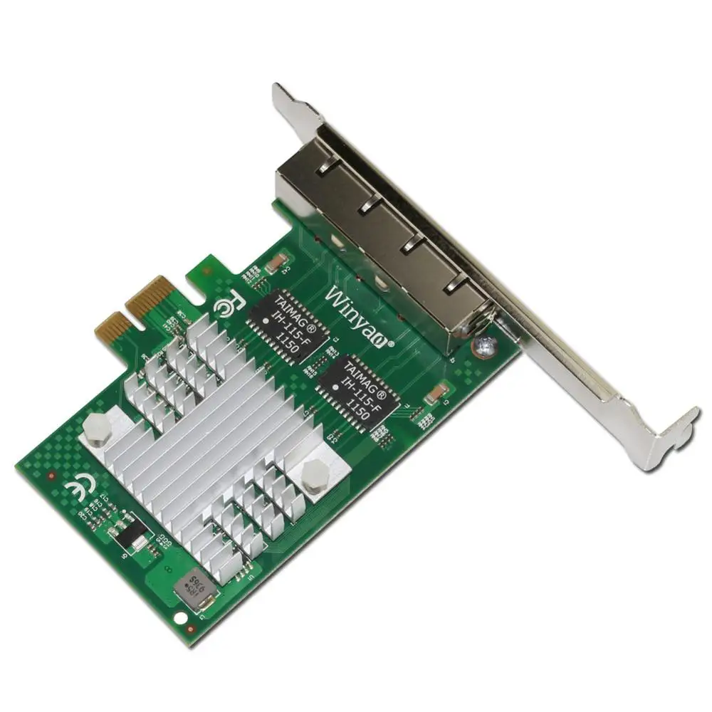 Winyao E350T4 PCI-E X1 Quad Порты и разъёмы 10/100/1000 Мбит/с Gigabit Ethernet сетевой карты серверный адаптер LAN I350-T4 NIC