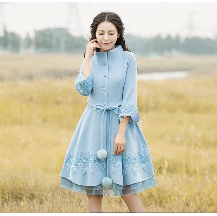 3XL 2019 Новая мода осень зима Женская шерстяная куртка с вышивкой однобортное