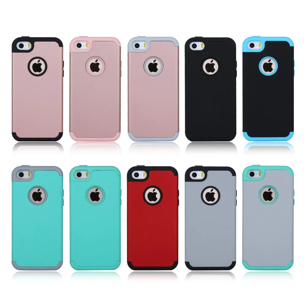 Резиновые чехлы для Apple iPhone 5 5S SE 5C S C 3в1, мягкий жесткий защитный комбинированный чехол, пластиковый чехол для телефона