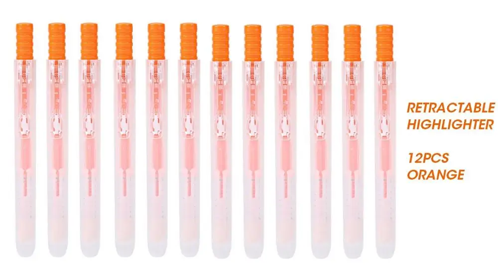 12pcs Orange Click M& G 12 шт./набор Muji стиль маркер ручка японский канцелярские Флуоресцентный цвет маркер милый каваи для школьных принадлежностей - Цвет: 12pcs Orange Click