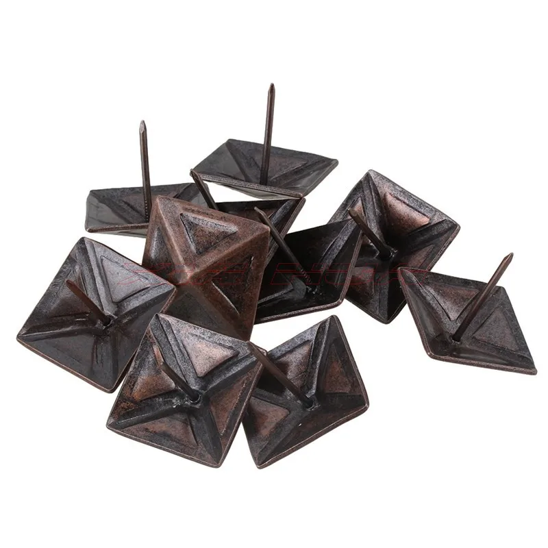 10 шт. античные красные/бронзовые ногти квадратные конические внутренние шипы для