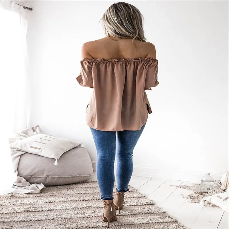 Модная женская блузка рубашка сексуальная без бретелек манжеты узелковая