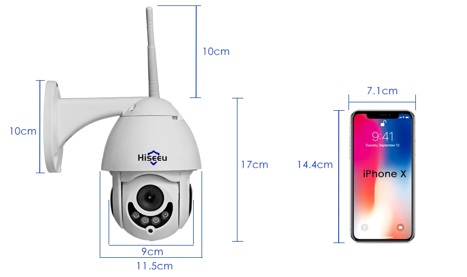 Hiseeu wirless PTZ скоростная купольная IP камера wifi наружная 1080 pдвухсторонняя Аудио CCTV камера безопасности Видео сетевая камера видеонаблюдения P2P