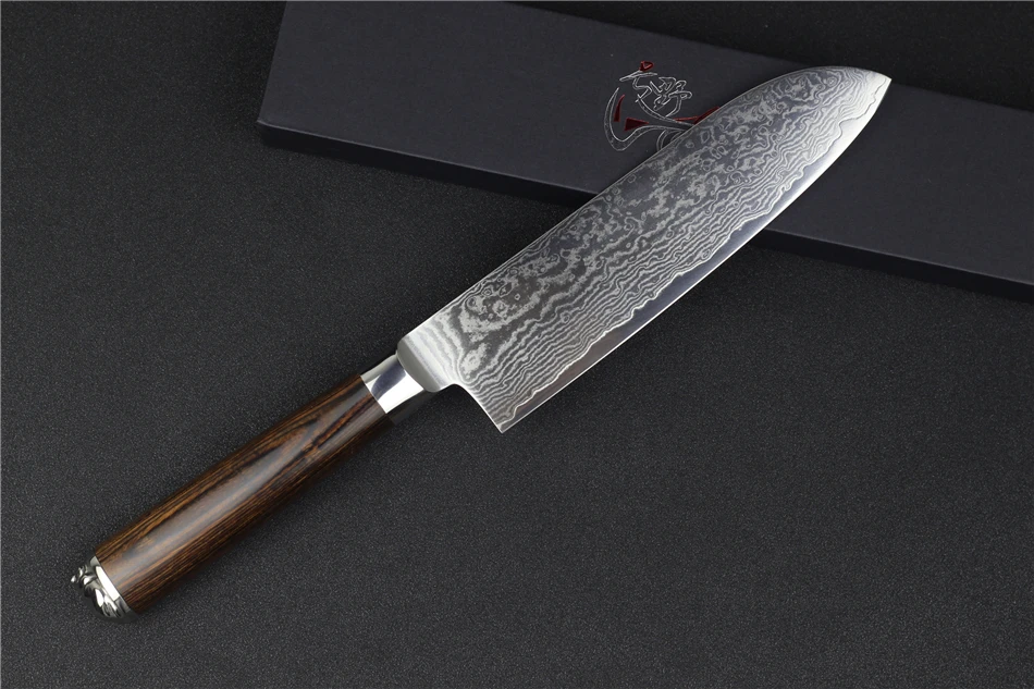 HAOYE 7 дюймов, дамасский нож santoku японский кухонный нож для приготовления пищи перетасовки мясорубки susi резак роскошный подарок на новоселье