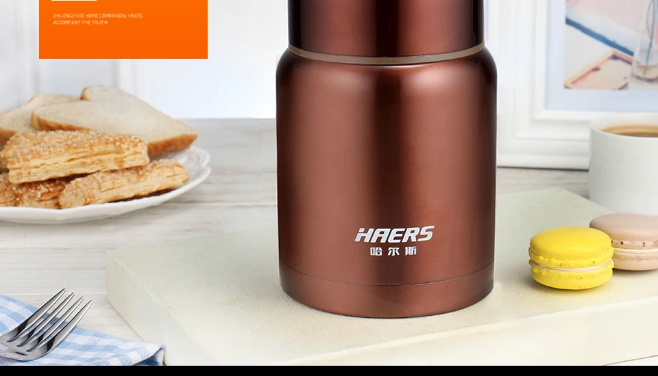 Haers 850 мл пищевой термос BPA Бесплатно Пищевой 304 из нержавеющей стали термос для еды с контейнерами