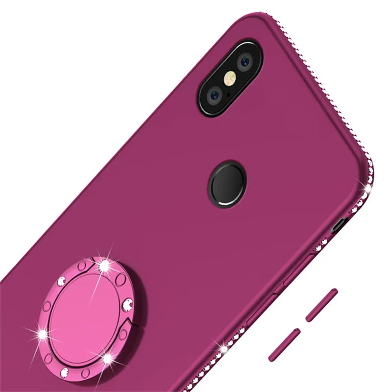 Алмазный силиконовый чехол-кольцо для Xiao mi A1 A2 Lite Pocophone F1 Red mi Note 4 4A 4X6 Pro 6A S2 5 Plus 5A Prime4 Max 3 mi 8 SE