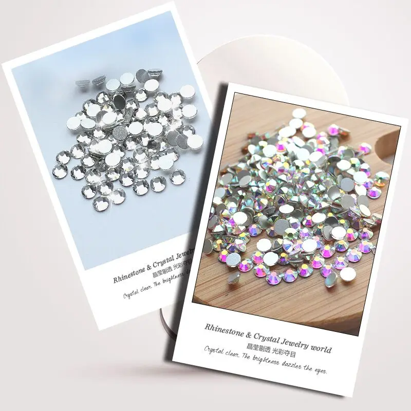 QIAO SS3-SS50(1.3mm-9.5mm) AAA rhinestone crystal AB clear Non Hotfix flatback Rhinestones for Nails 3D nail art decoration gems images - 6