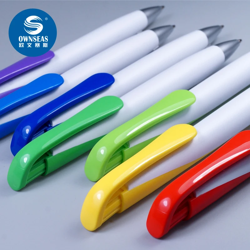 200 pcs/lot plastic ball pen click action ball pen for office writing pad printing logo