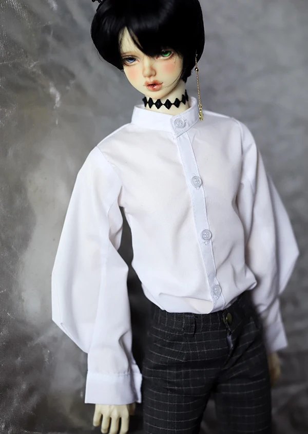 D01-P520 children handmade toy 1/3 1/4 Doll clothes BJD/SD doll Accessories doll White stand collar lantern sleeve shirt 1pcs - Цвет: white shirt