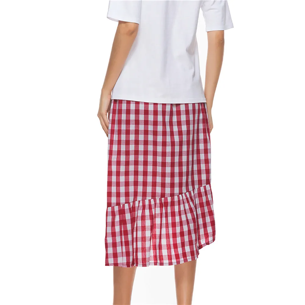 2018 горячая Распродажа Женская одежда клетчатая Повседневная плиссированная