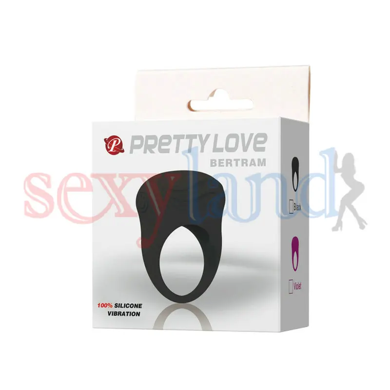 PrettyLove черный силиконовый водонепроницаемый петух кольца вибратор для пары