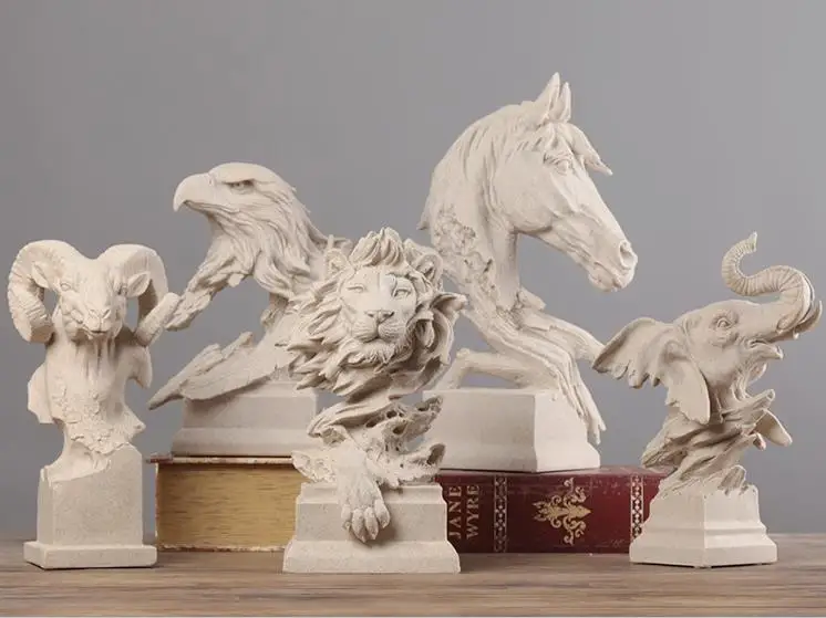 Красивая голова животного ремесла, волк, Лев, овца, кошка, слон, Орел, свинья, домашний офис настольные украшения