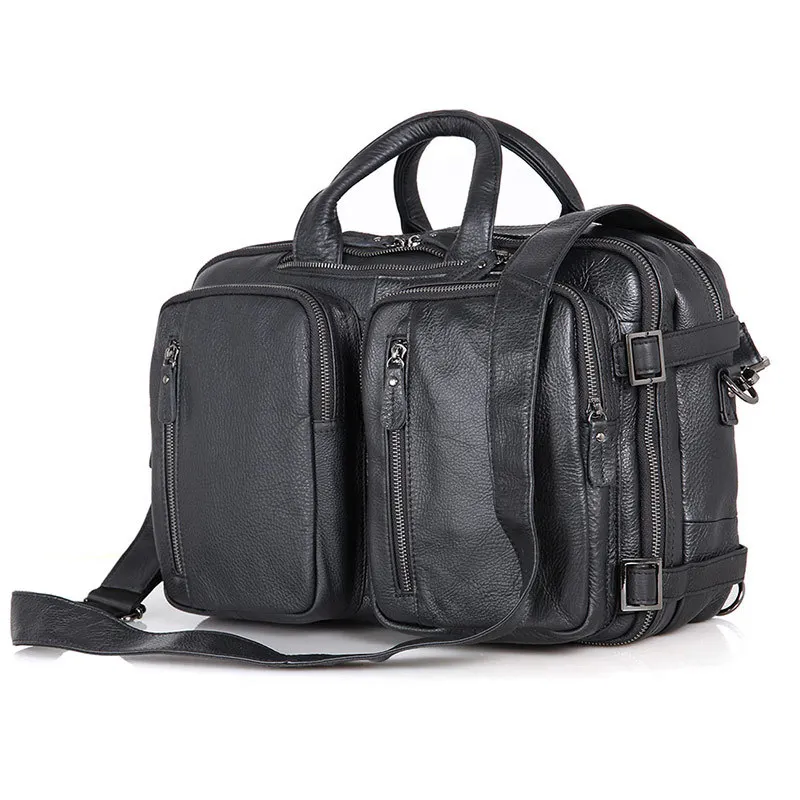 

Nesitu Highend Vintage Black Brown Coffee Genuine leather Office Men Briefcase Business Travel Messenger Bags Portfolio M7014