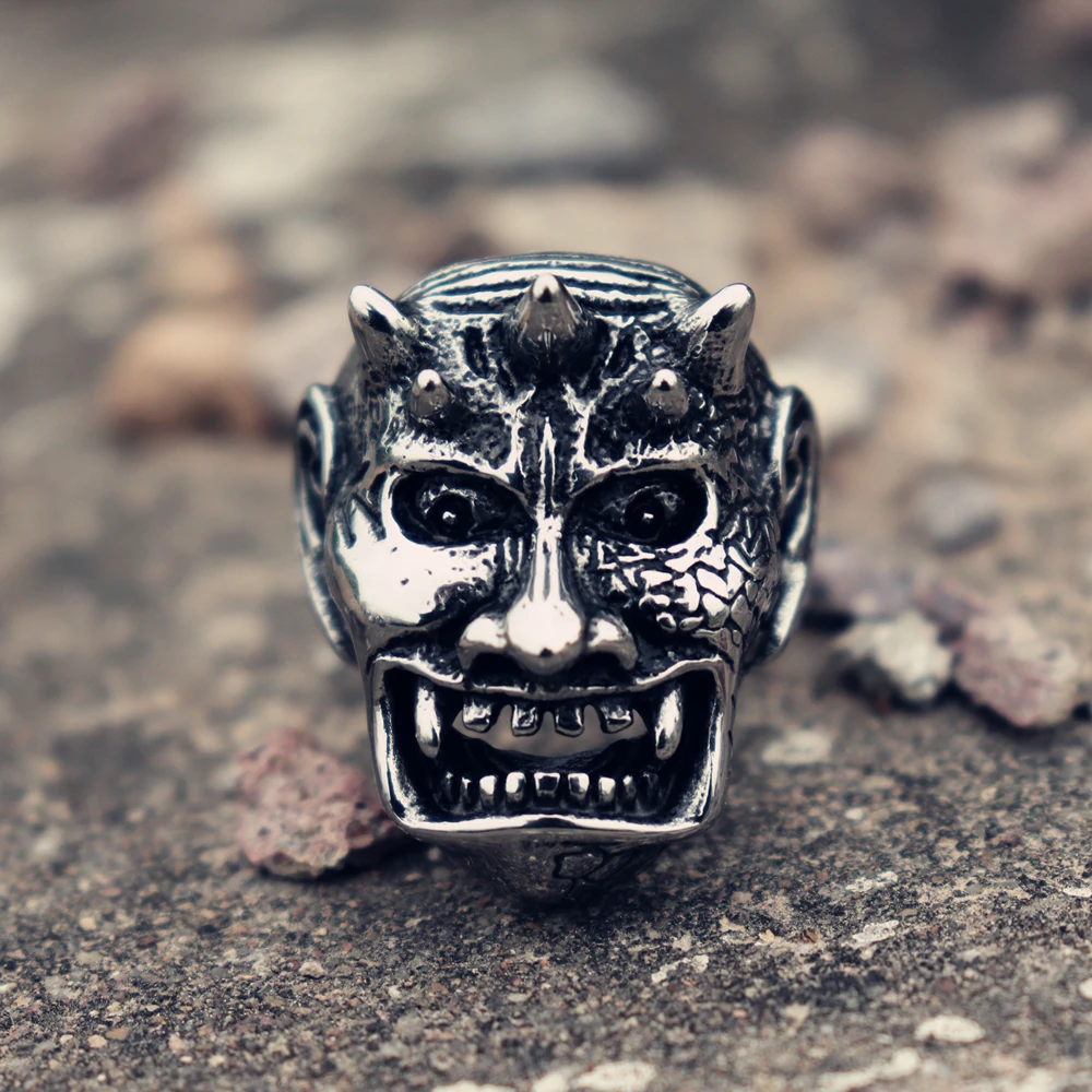 Мужское кольцо из нержавеющей стали с троллем байкерские кольца дьявола