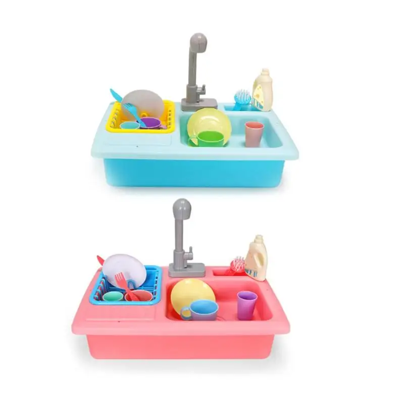 

Kids New Plastic Simulation Electric Dishwasher Sink Pretend Play Kitchen Toys Sets For Children Girls Child Birthday Gifts