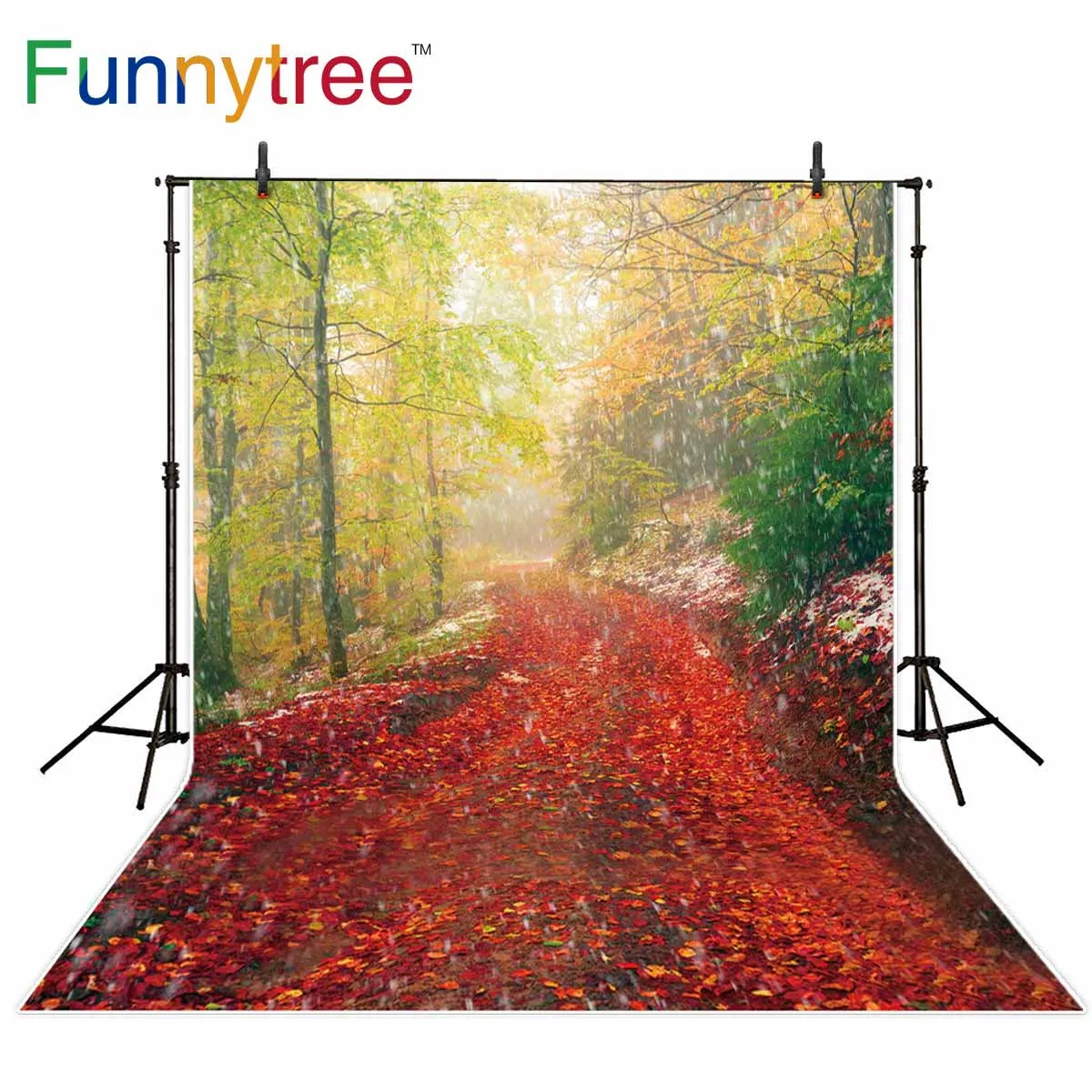 

Funnytree backdrop for photographic studio oil painting autumn nature view forest fallen leaves background photocall photobooth