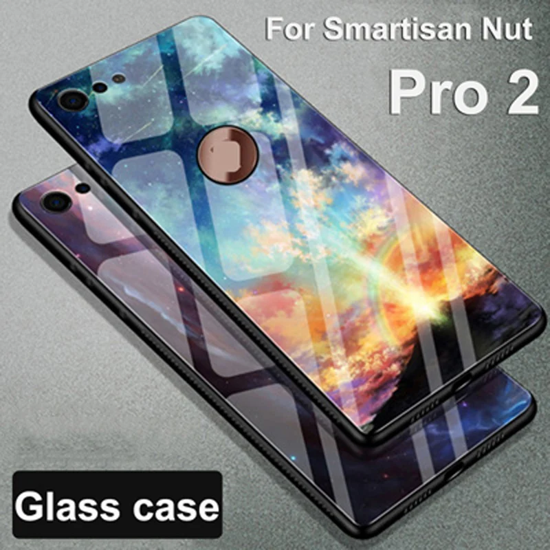 Чехол для Smartisan Nut Pro 2 из закаленного стекла + Мягкая силиконовая задняя крышка Pro2