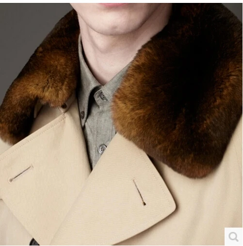 2014 New fashion men casual trench coat autumn and winter double breasted male's long overcoat MC90* |