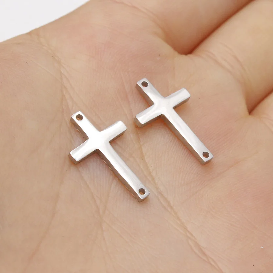 Aiovlo 5 шт./лот из нержавеющей стали крест браслет Разъемы Подвески для ожерелья