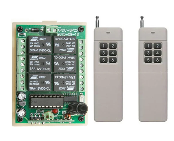 DC12V 6CH 10A RF беспроводной пульт дистанционного управления релейный переключатель